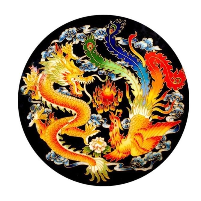 Diy Diamond Painting Full Naga Dan Phoenix Burung Hong 6060Cm D871