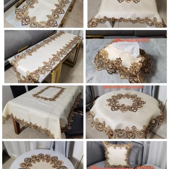 Sarung Bantal Kursi Taplak Meja Tamu Makan Bulat Segi Empat Panjang
