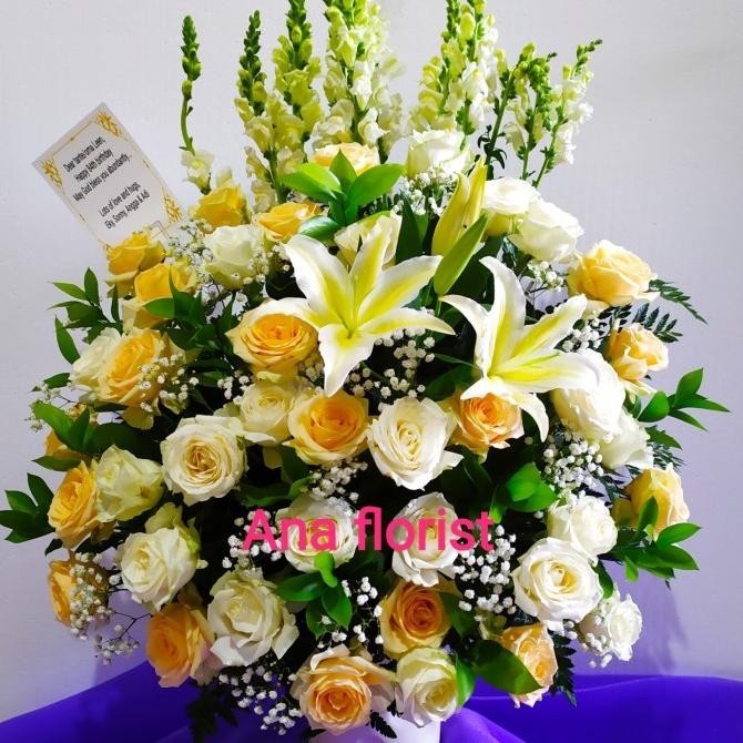 Vas Bunga Segar|Vas Bunga Mawar|Rangkaian Vas Bunga Ulang Tahun