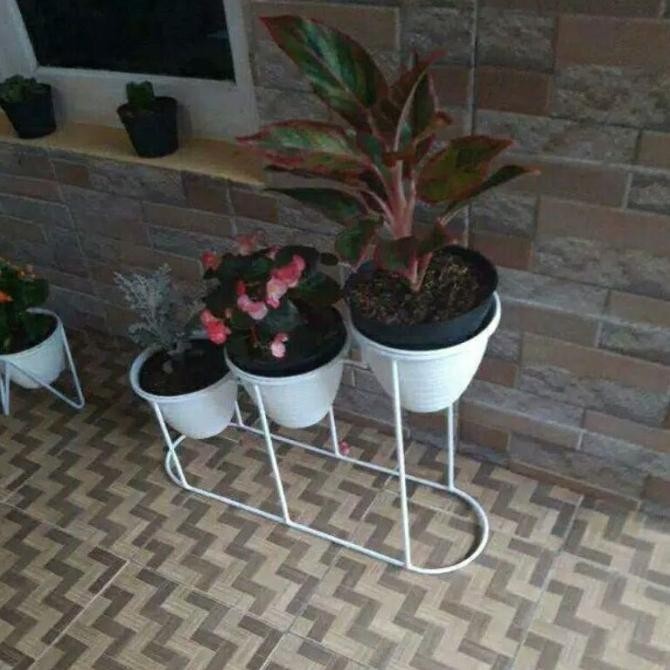 3 In 1 Standing Pot Besi/Rak Bunga Besi/Rak Bunga Murah/Standing Pot