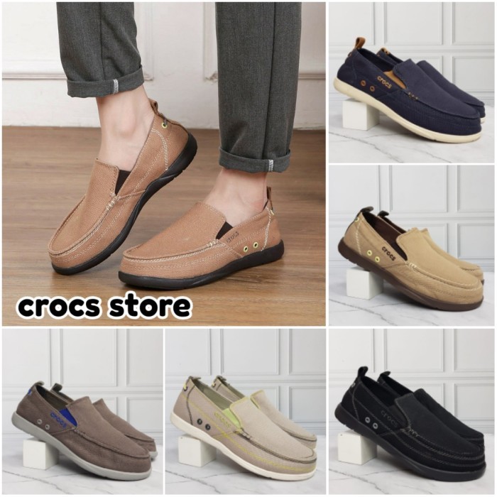 CROCS / SEPATU CROCS / SEPATU CROCS PRIA WALU MEN CANVAS SLIP ON