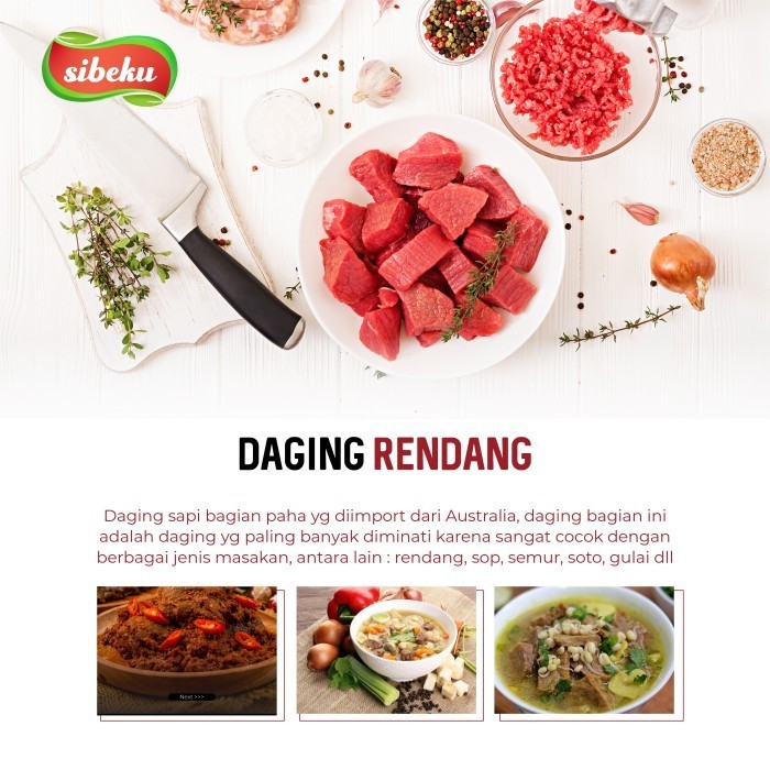 

Uinn - Daging Sapi Rendang Halal & Higienis 500 Gram Frozen Food Import Aus