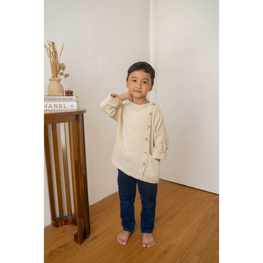 Baju Koko Anak Cowok Laki-Laki Pria Muslim Umur 2-10 Tahun Zayyan Bahan Katun Muslin