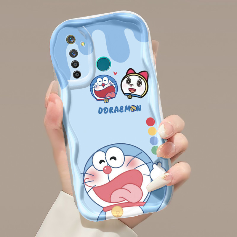 Casing Hp Realme 5 Pro Realme Q Case sarung HP transparan pola Doraemon Casing silikon baru ganda pe
