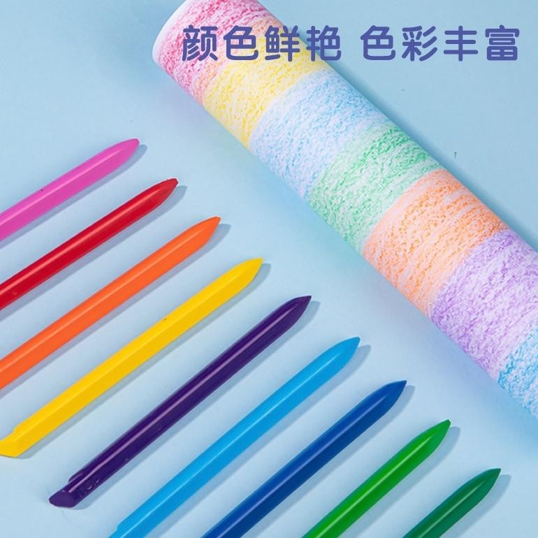 

qw-45 Deli Plastic Crayon / Krayon Plastik 12/24/36 Tidak mengotori tangan ergonomis tidak beracun HE901 Berkualitas