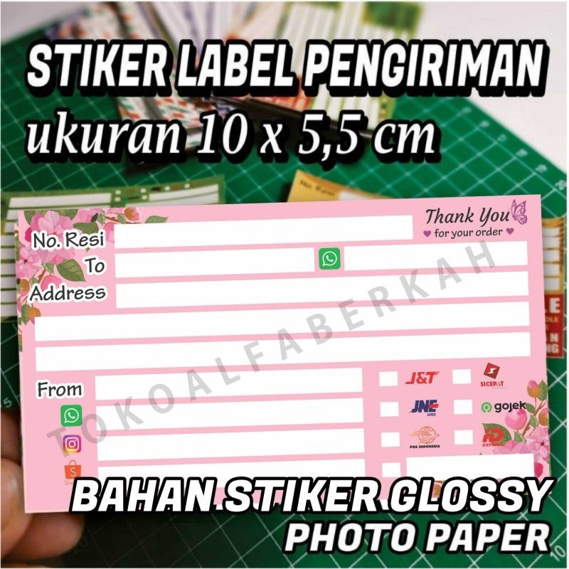 

( 10 pcs ) STIKER LABEL PENGIRIMAN OLSHOP BAHAN GLOSSY