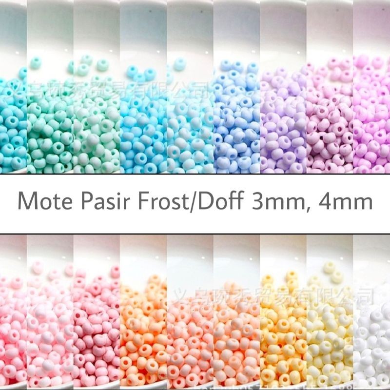 Mute Pasir Frost/Doff 3mm, 4mm 10gr Kualitas Premium Manik-Manik Pasir
