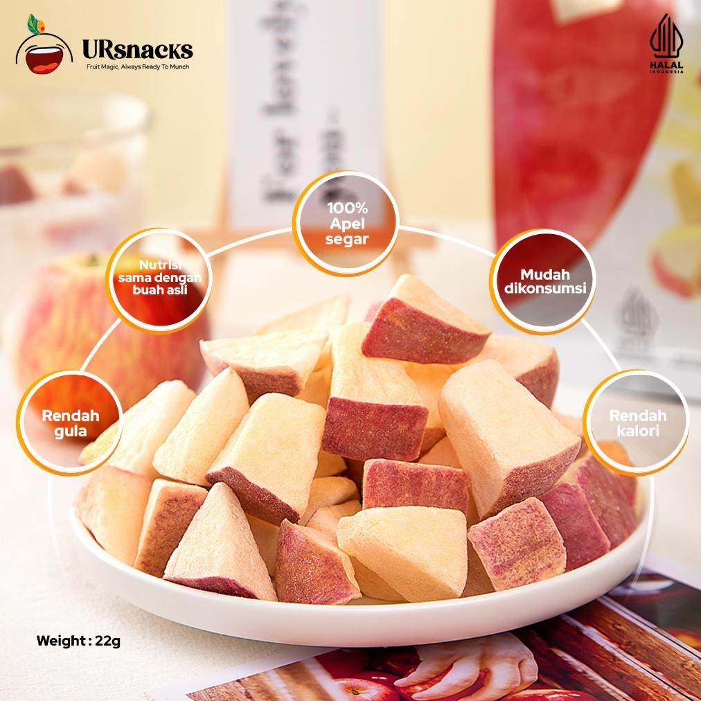 

POI URSNACKS Bundle Of 3 - Freeze Dried Keripik Sehat Durian + Strawberry + Apel TERLARIS
