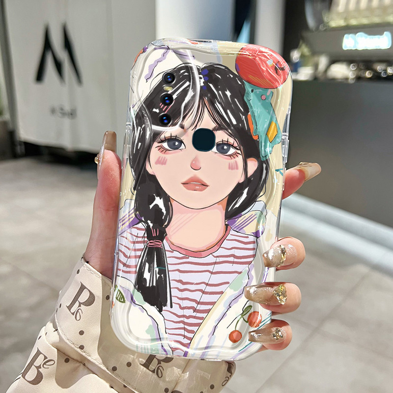 Casing Hp VIVO V15 VIVO V15 Pro VIVO V20 Pro VIVO S7 Case lembut Softcase sarung HP pola Korea perem