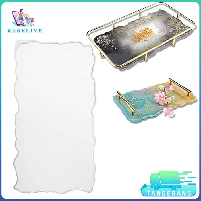 IRREGULAR CETAKAN TRAY NAMPAN RESIN RECTANGLE SILIKON MOULD DIY MOLD