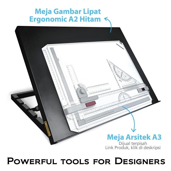 

Meja Gambar Lipat A2 Ergonomic Adjustable Hitam