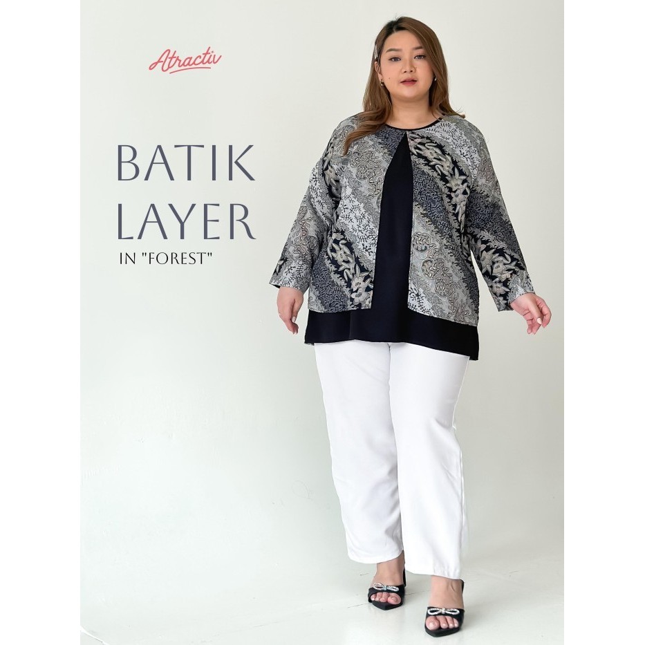 ATRACTIV Blouse Batik XXL 3XL 5XL 6XL Blouse Batik Bigsize