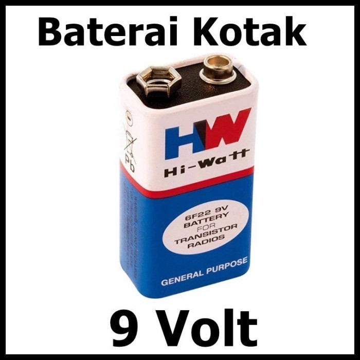 Baterai Kotak Hi Watt 9volt Batre 9 Volt HW Batre Petak Kotak Murah