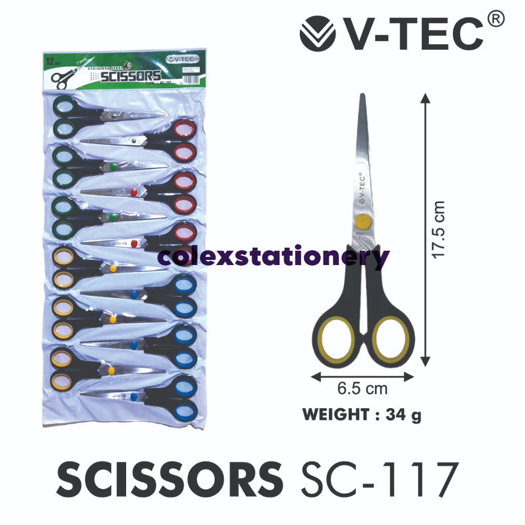 

Gunting Kertas / Scissors Murah Ukuran Sedang Stainless Steel Ukuran 16cm SC-116 Vtec (1 Pcs)