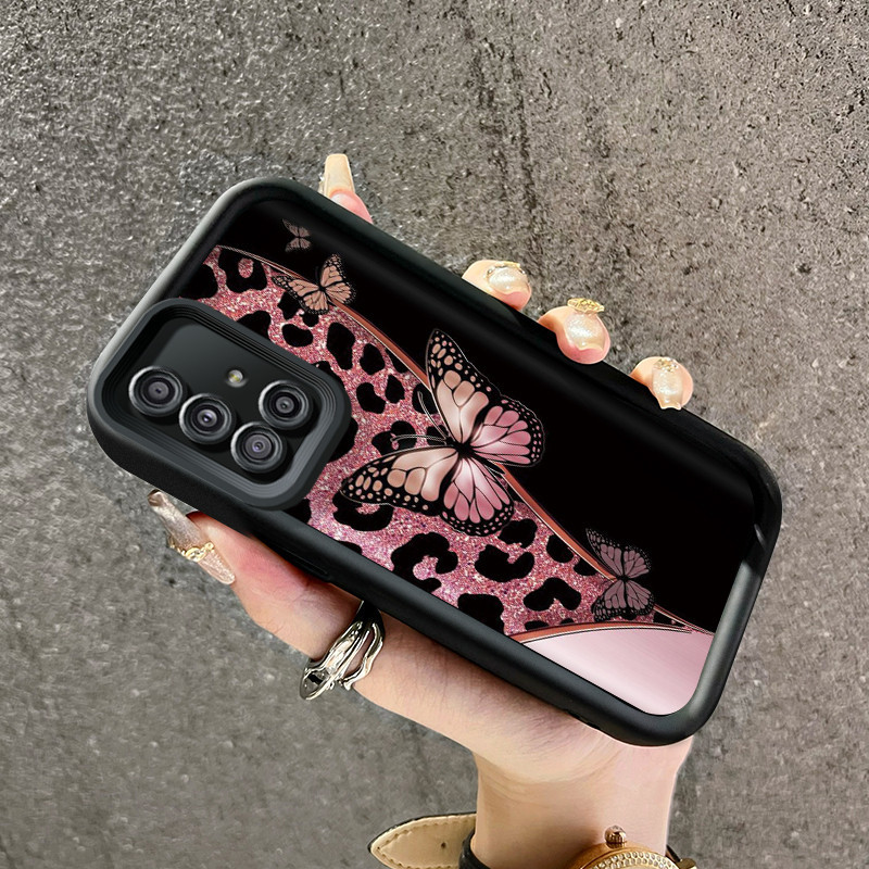 Casing Hp Samsung Galaxy A51 M40s Case lembut Kesing sarung HP casing ponsel pola macan tutul hati d