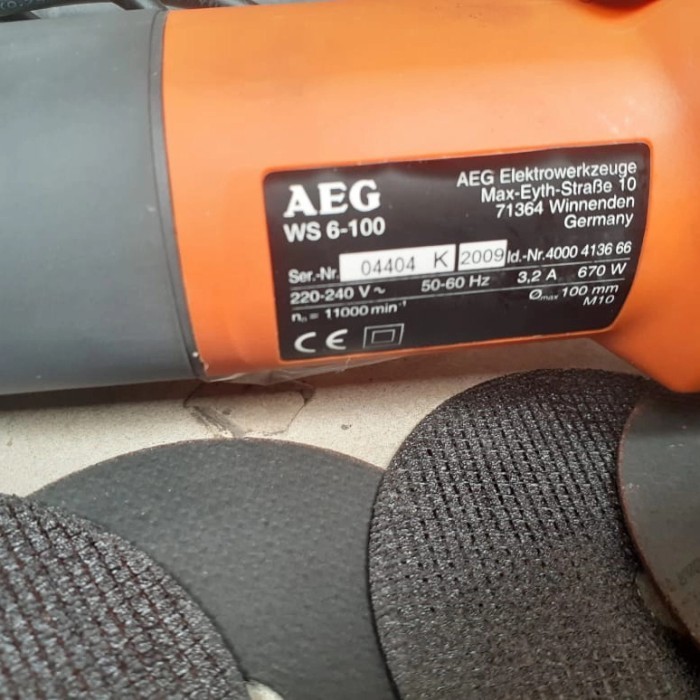 WS6-100 Gerinda tangan 4 inch WS 6-100 AEG germany