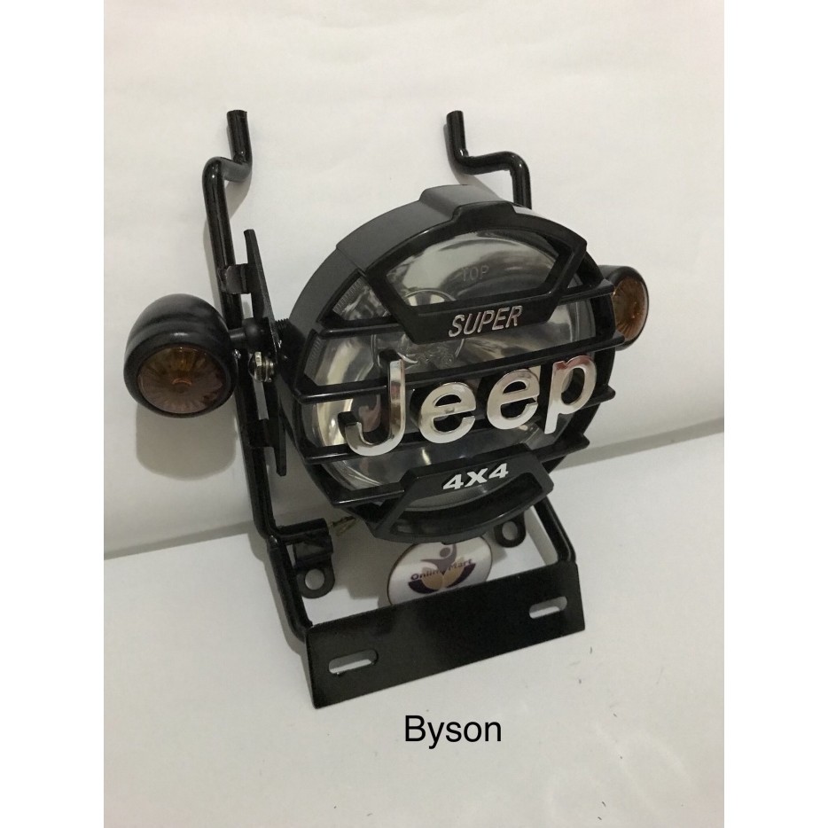 Lampu jeep variasi byson plus breket hitam plus lampu sen