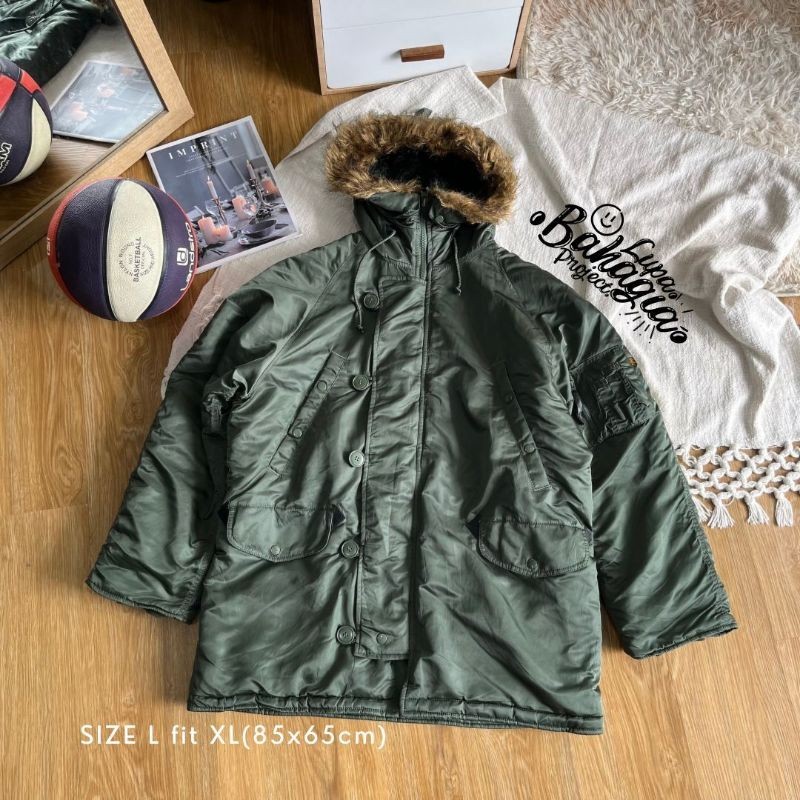 ALPHA INDUSTRIES N-3B Ijo Army Millitary Extreme Cold Parka size L fit XL | 100% Originals