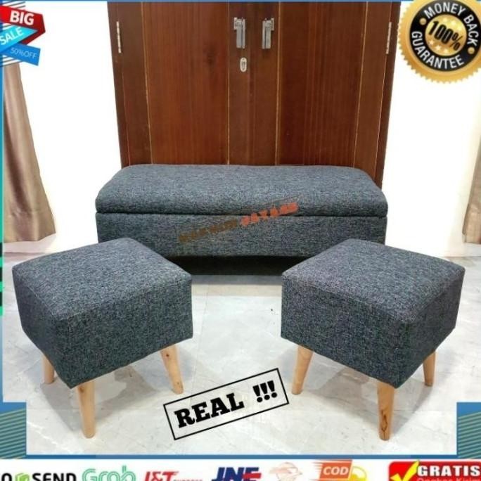 Paling Dicari Kanvas - Sofa Bench / Stool / Sofa Minimalis 1 Set Grosirangie