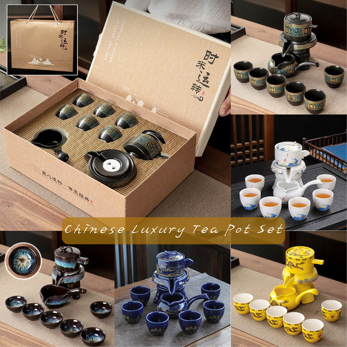 Luxury Chinese Tea Set Pot Premium Ceramic Complete