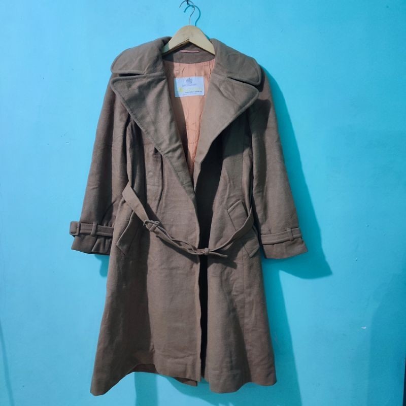 Aquascutum Wool Trench Coat Made In England