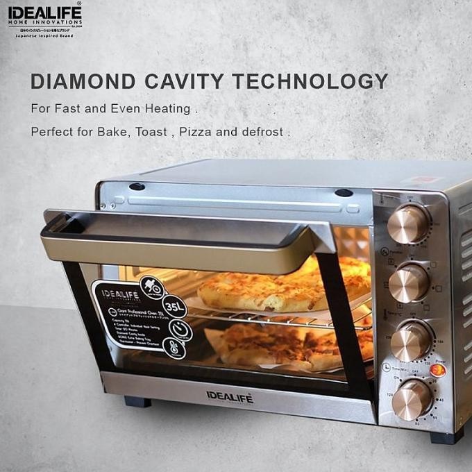OVEN AIR FRYER IDEALIFE IL 335 35 LITER OVEN PEMANGGANG ROTISERRIE EGAALICE15