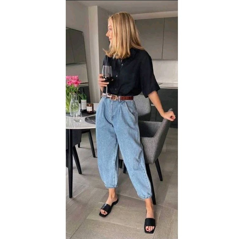 PL Zara Baggy Jeans / Celana Zara Kulot Denim Original 100%