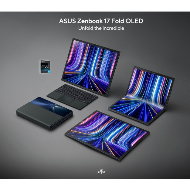 Asus Zenbook 17 Fold Oled UX9702AA Touchscreen Core i7 1250 16GB 1TB W11PRO 17.3 2.5K