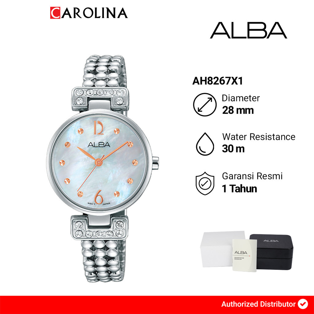 Jam Tangan Wanita Alba AH8267X1 Silver Dial Stainless Steel