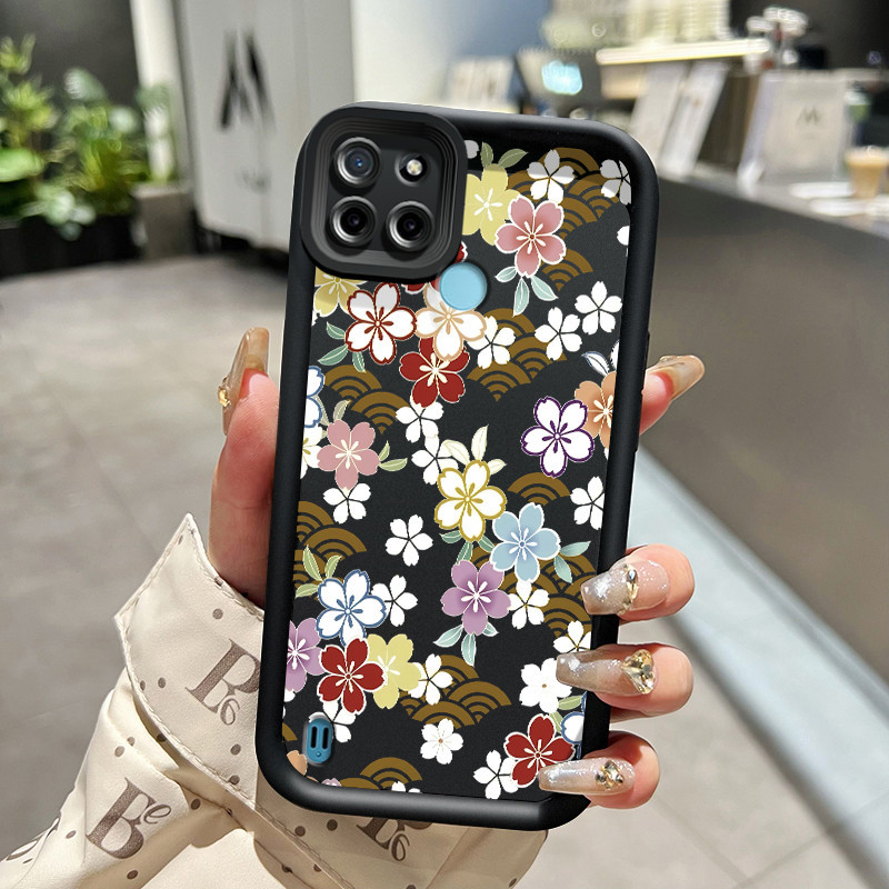 Casing Hp Realme C21Y Realme C25Y Case HP Silikon lembut Casing ponsel Softcase bunga anti drop Kesi