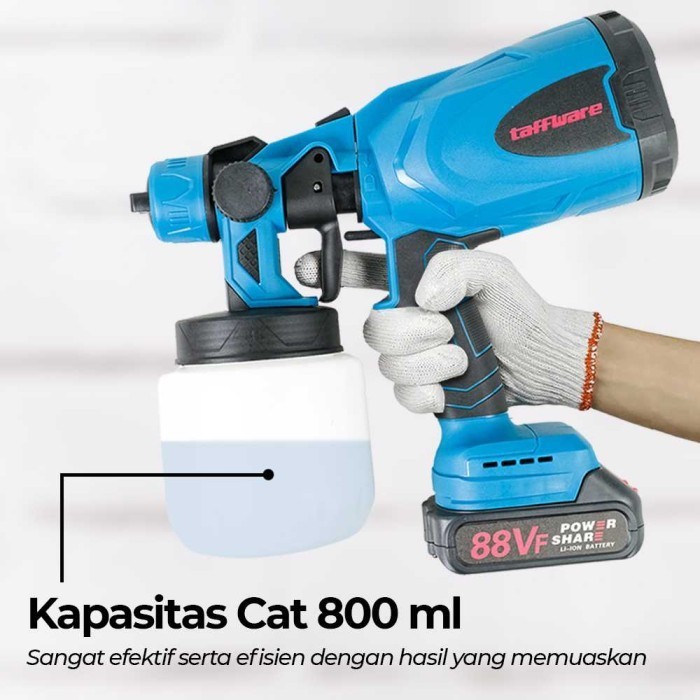 Spray Gun Elektrik Airbrush Cordless Semprotan Cat Dinding 1500Mah