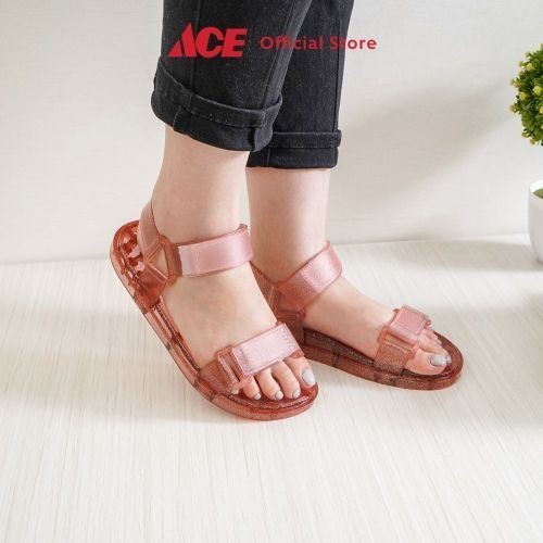 Ace - Ataru Ukuran 37 Sandal Wanita Wide - Pink Nude