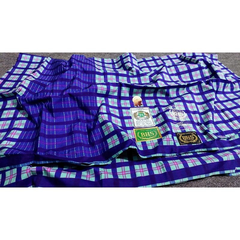 Sarung BHS KBS ISTIMEWA (Kombinasi) Full Sutera Asli 100% TTD Arabic Jahit Tengah Warna Tosca
