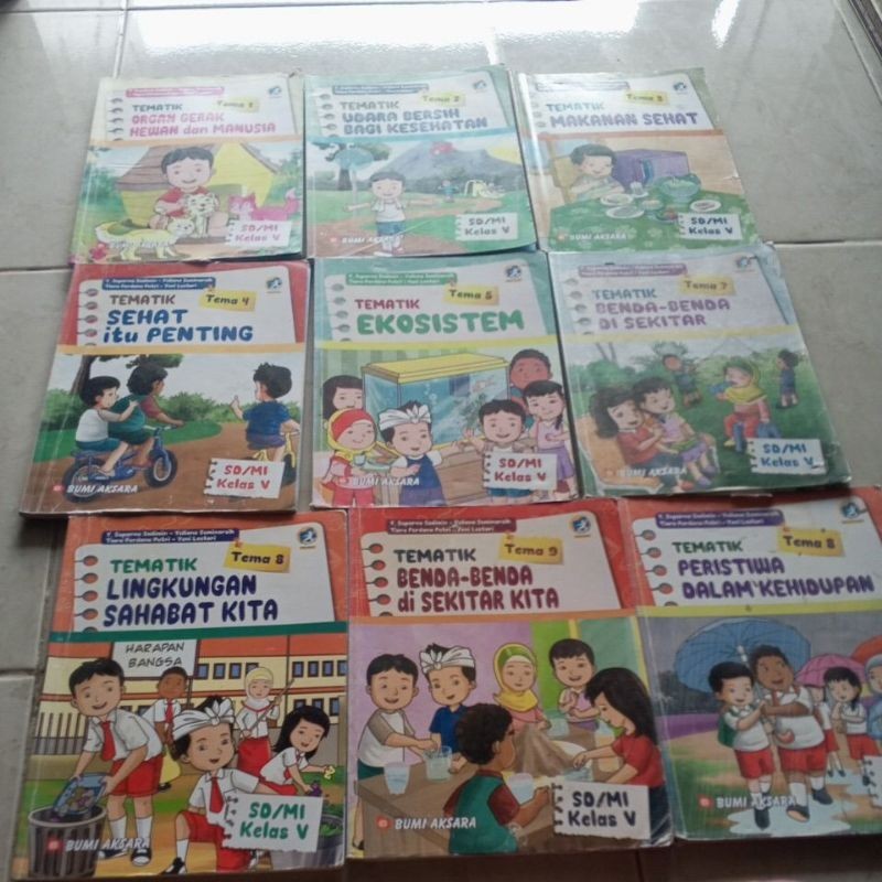 BUKU TEMATIK SD KELAS 5 TEMA 1,2,3,4,5,6,7,8,9 K13 revisi penerbit bumi aksara