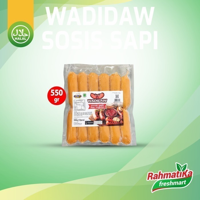 

Essem Wadidaw Sosis Sapi - Beef Sausage 550 gram Isi 12 Pcs (Frozen)