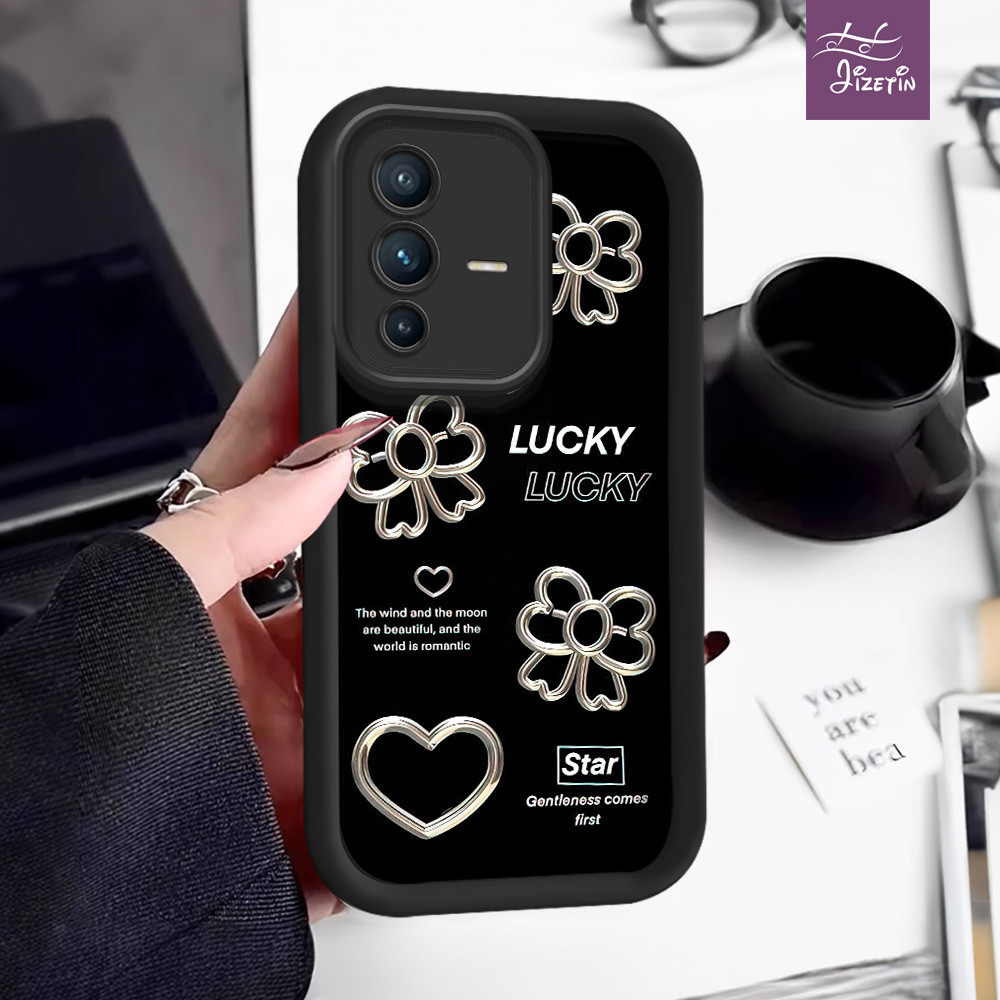 Pita emas casing hp bentuk aneh untuk ph vivo v29,v27e,v27 pro,v27,v25e,v25,v23,v15,s12,z5i,s1,s1 pr