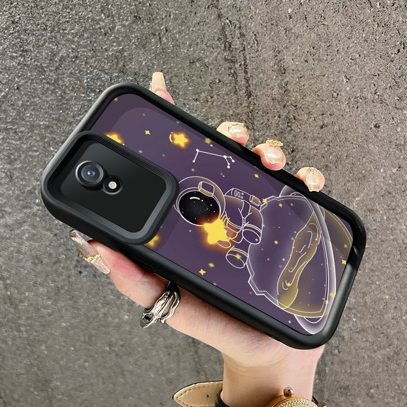 Casing Hp VIVO Y02 VIVO Y02A VIVO Y02T Case luar angkasa pola pendaratan bulan Kesing HP baru dua or