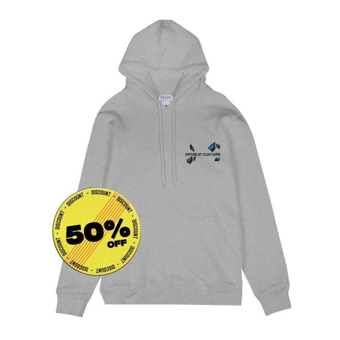 Public Culture - Initial Crack Hoodie - Misty Grey