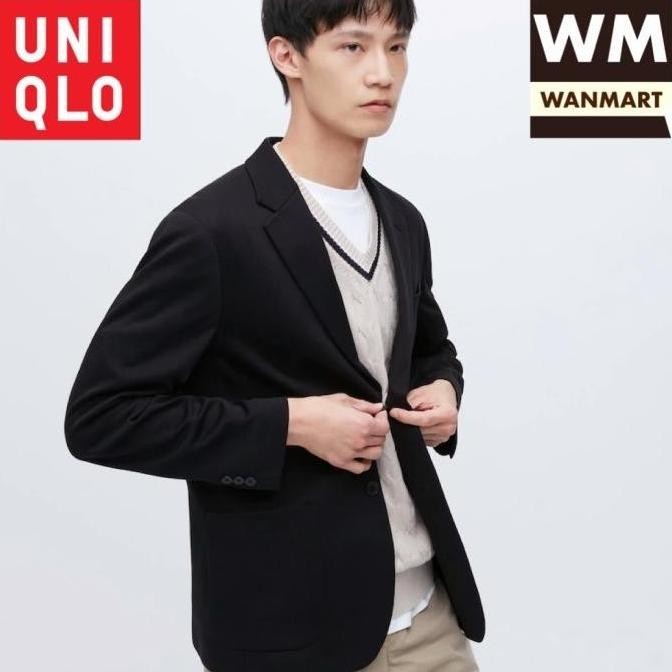 Terbaru Uniqlo Men Jacket Jas Pria Jaket Comfort Black Best Seller Laurentofficialy