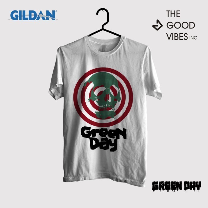 Kaos Band Green Day Original Gildan - Skull Target