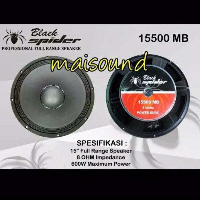 Speaker Black Spider 15 Inch 15500 Mb Woofer Blackspider 15500Mb