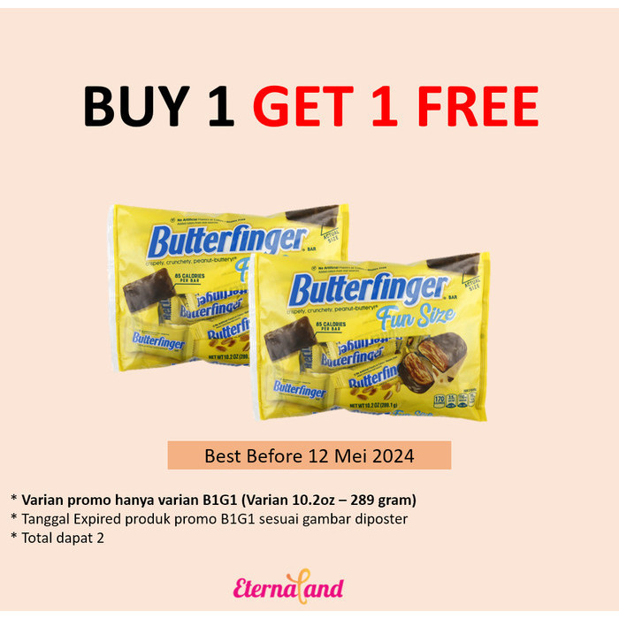 

Orea - Nestle Butterfinger Fun Size - Cokelat Impor Butterfinger