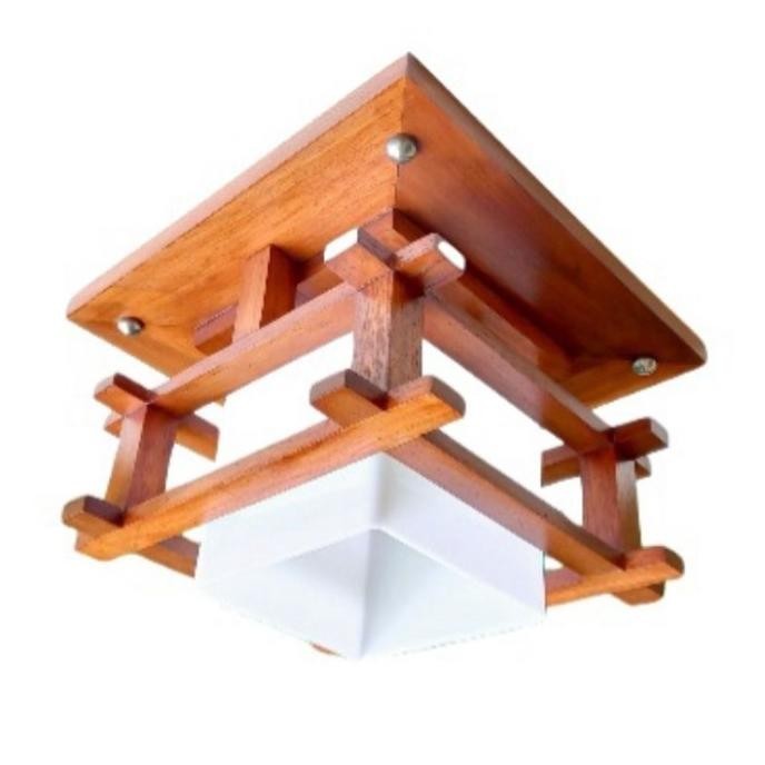 Lampu Gantung Plafon Minimalis Kayu Jati Model Jepang Sharinagisel