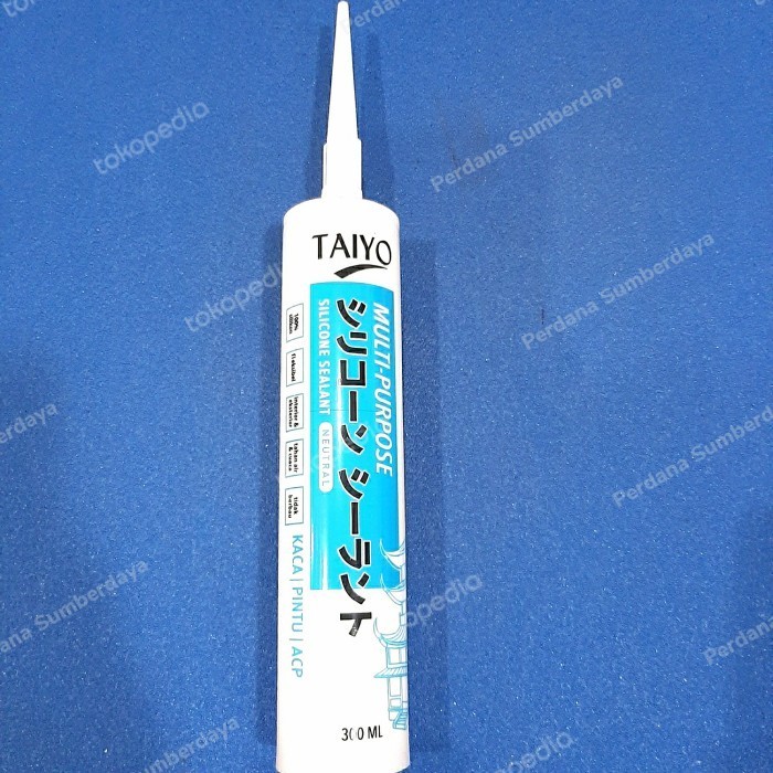 Taiyo Lem Kaca Silicone Sealent Hitam Putih Clear Lem Silent Netral