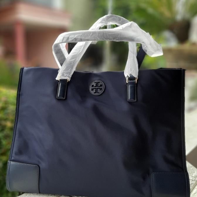 TORY BURCH ELLA NYLON TOTE BAG NAVY TERLARIS|BEST SELLER BOSSBABY383