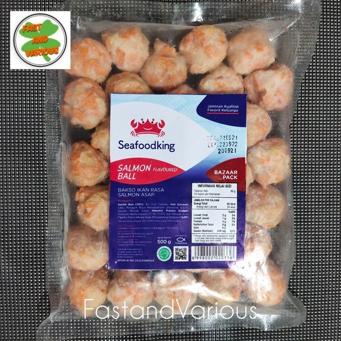 

Ayala - Salmon Flavour Ball Seafood King 500Gr (Bakso Ikan Rasa Salmon)