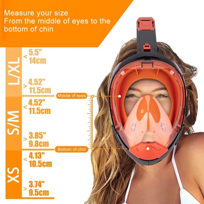 Thenice Ds02 Panoramic Snorkeling Mask - Masker Snorkeling Full Face