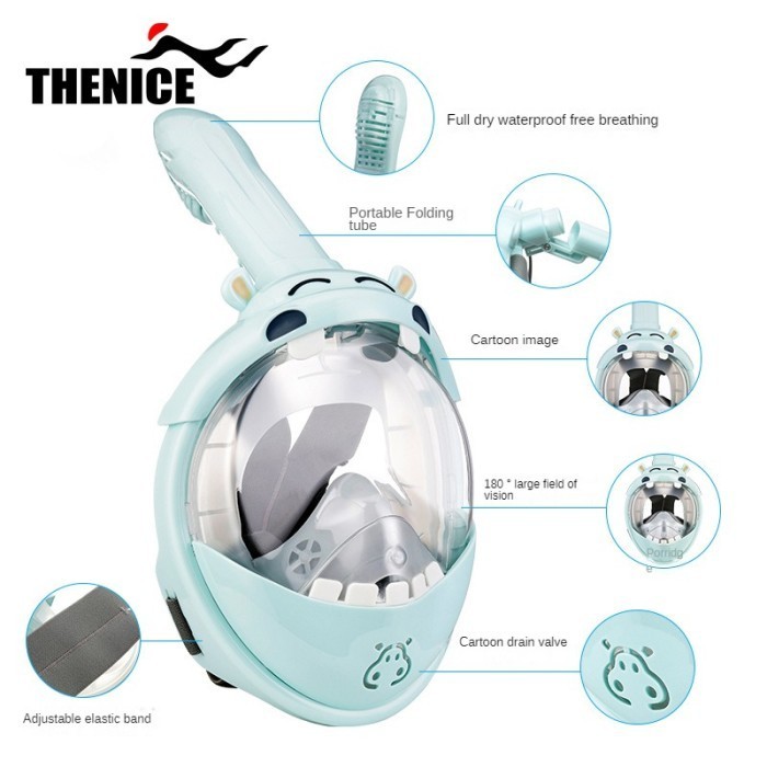 Thenice Kids Snorkeling Diving Hippo Mask - Masker Snorkeling Anak