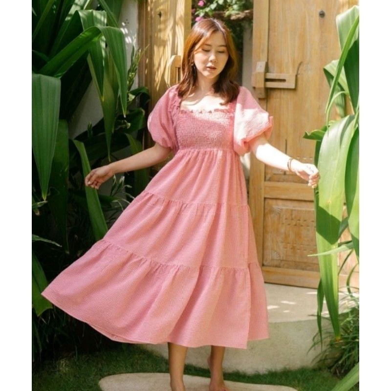 LOLLIESTORY NEYSA FLARE MIDI DRESS