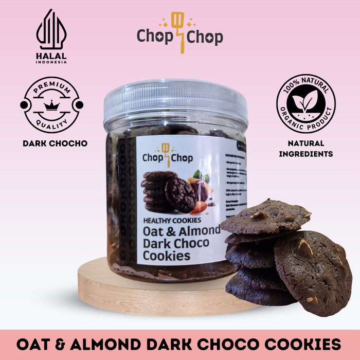 

Oat & Almond Dark Choco Cookies - Cookies Sehat Rendah Kal